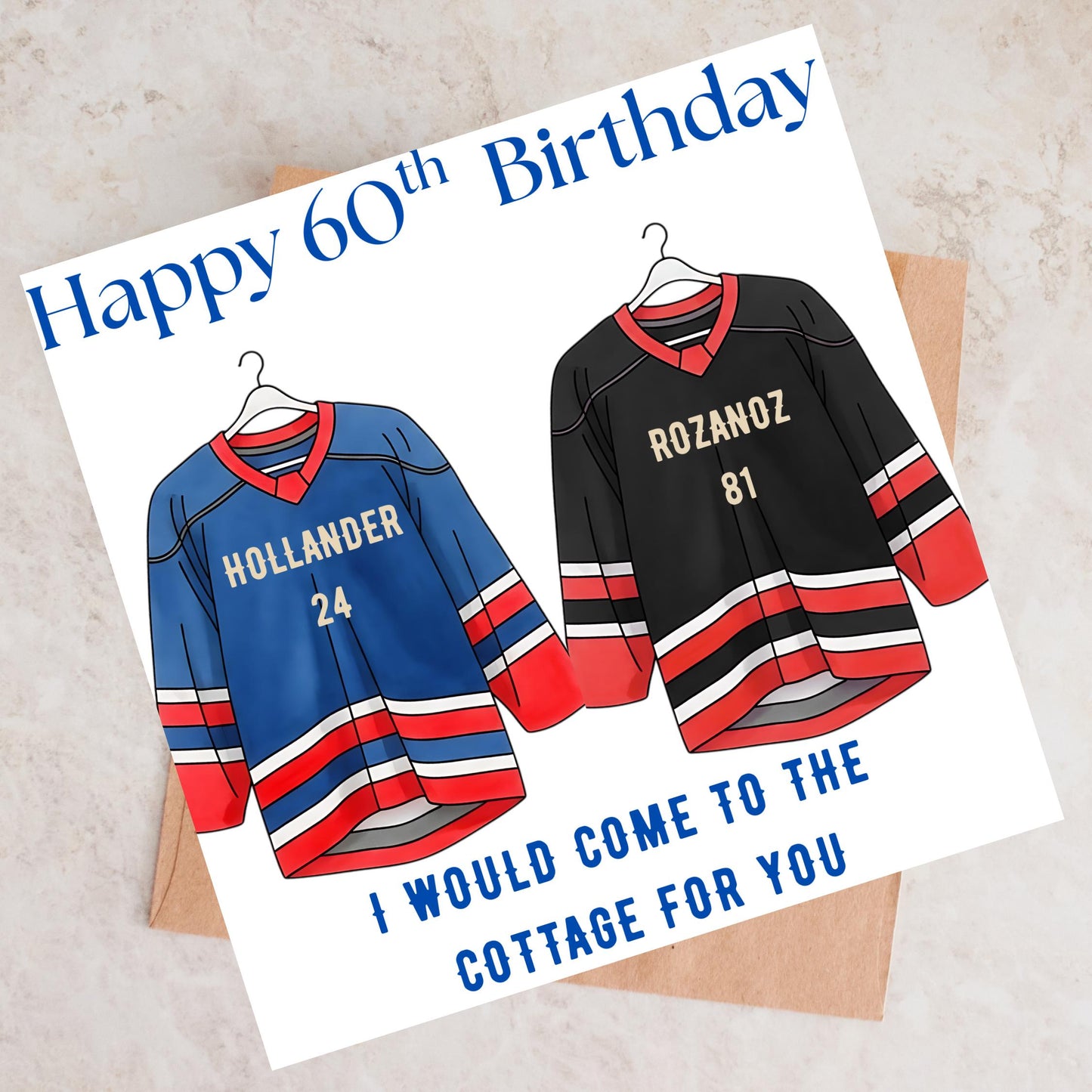 Heated Rivalry Ice Hockey Personalized Sports Fan Card Lovers 40th Birthday Funny