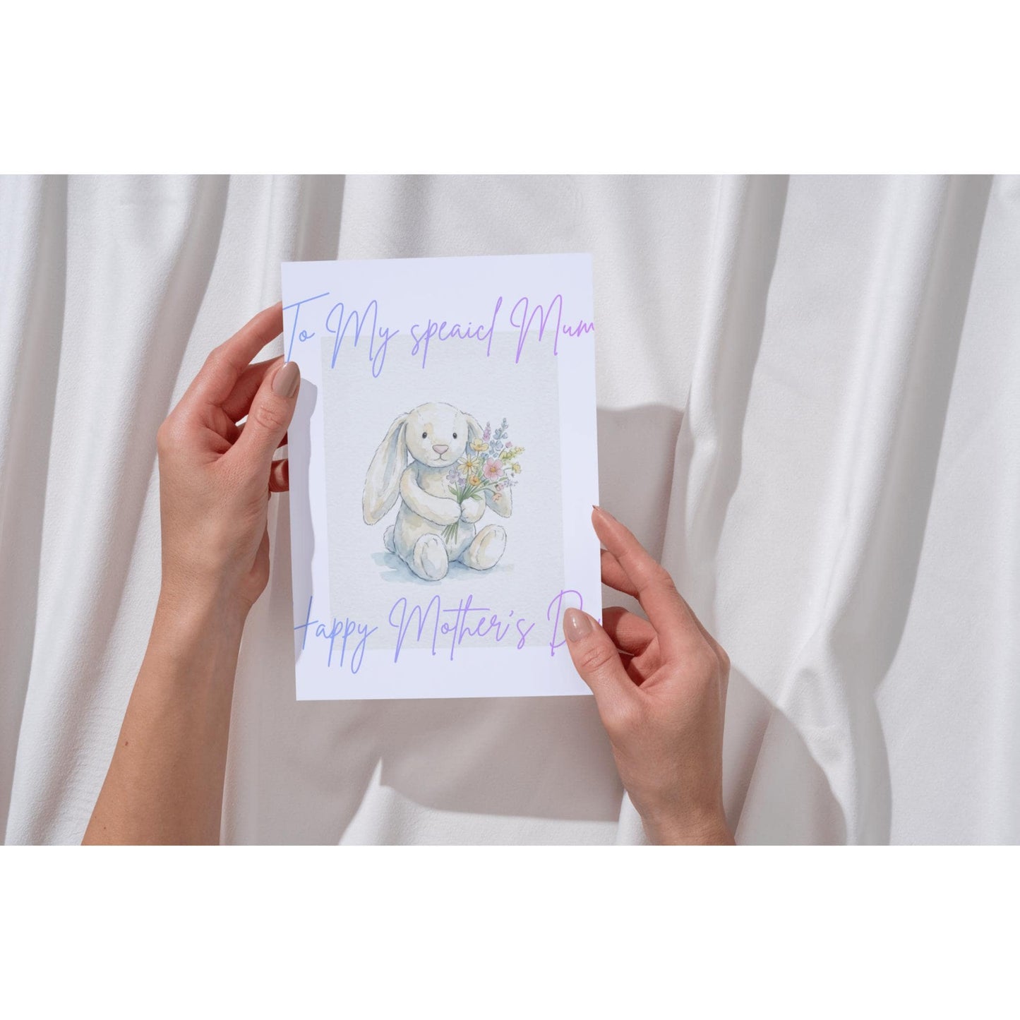 Silver Foiled Mother’s Day, Handwritten Style, Greeting for Mum Cardstock, Animal Lover