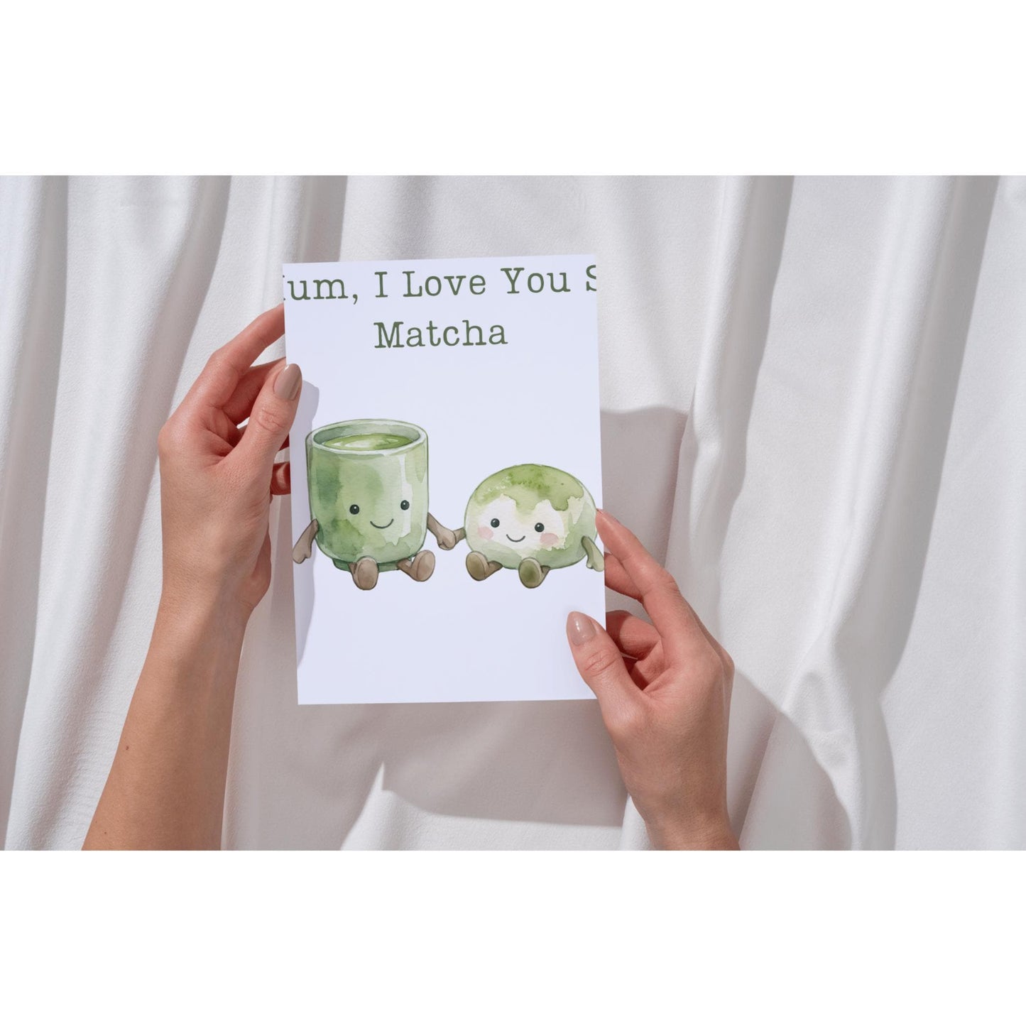 Matcha Mom Card, Watercolor Tea Lover's Greeting Card