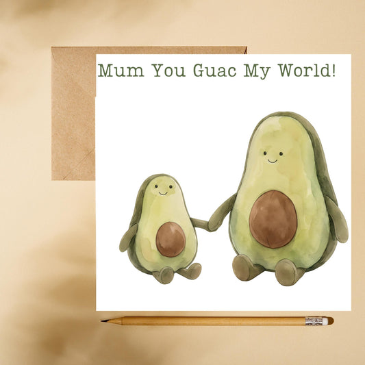 Avocado Plush Toy Mothers Day Card