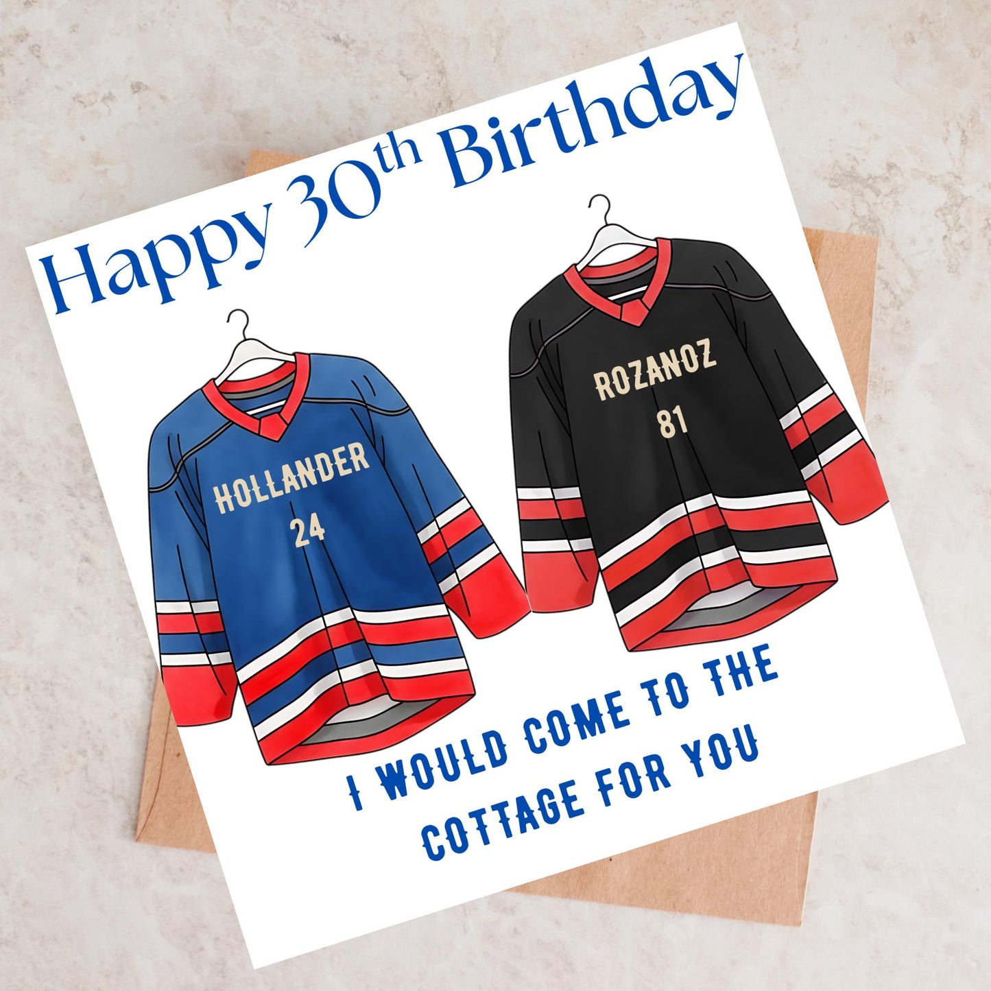 Heated Rivalry Ice Hockey Personalized Sports Fan Card Lovers 40th Birthday Funny